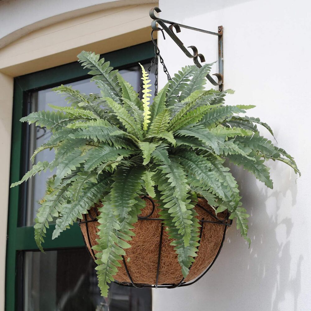 3008 Artificial Ferns for Outdoors Set of 2 Bouquets 30" Diam Large Long - Picture 2 of 8